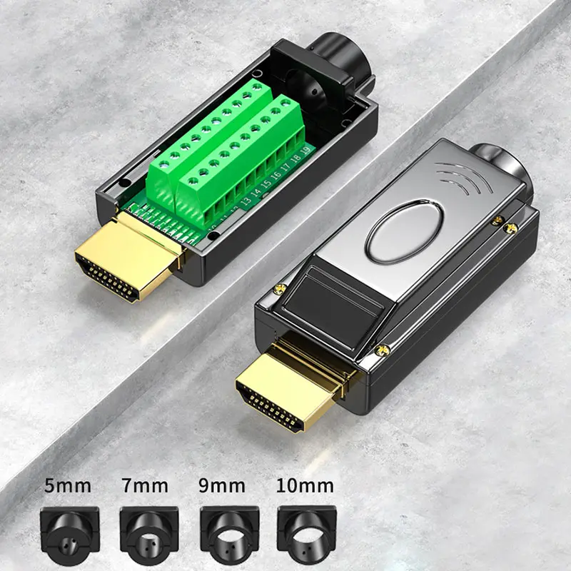 HDMI-compatible Solder-free Plug Connector HDMI-compatible 2.0 Welding Connectors 4K HD Line Repair DIY Male Adapter