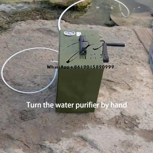 منقي مياه محمول للتخييم في الهواء الطلق يعمل بالإنسان، نظام ترشيح التناضح العكسي، مجهز بمضخة معززة يدوية 600 جرام
