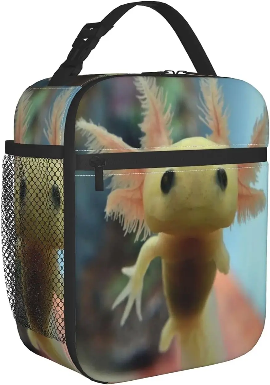 Axolotl-fiambrera con aislamiento para hombre y mujer, bolsa suave y reutilizable para el trabajo, Picnic y senderismo