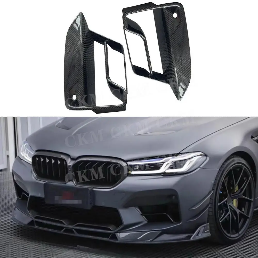 Carbon Fiber Car Front Bumper Air Vent Trim Splitters Cover Foglight Decoration Bodykits for BMW 5 Series F90 M5 LCI 2022+