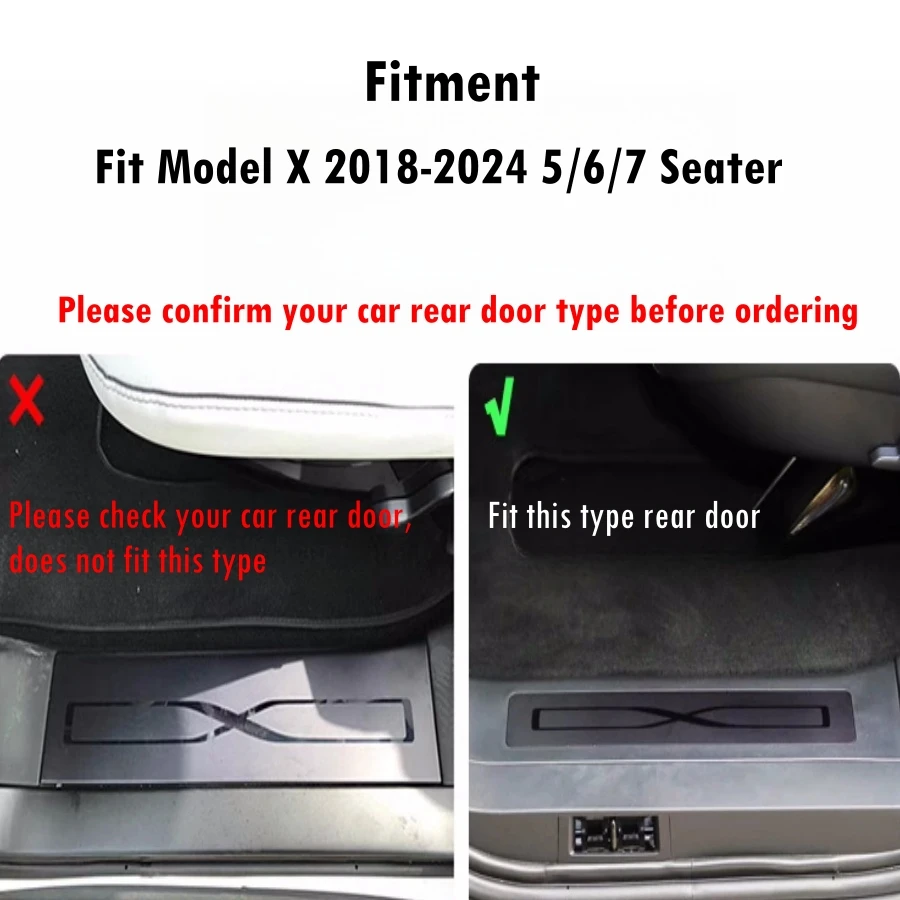 6PCS Stainless Door Sill Protectors for Tesla Model X 2018-2024 Carbonfiber Pattern Front Rear Door Welcome Pedal Covers