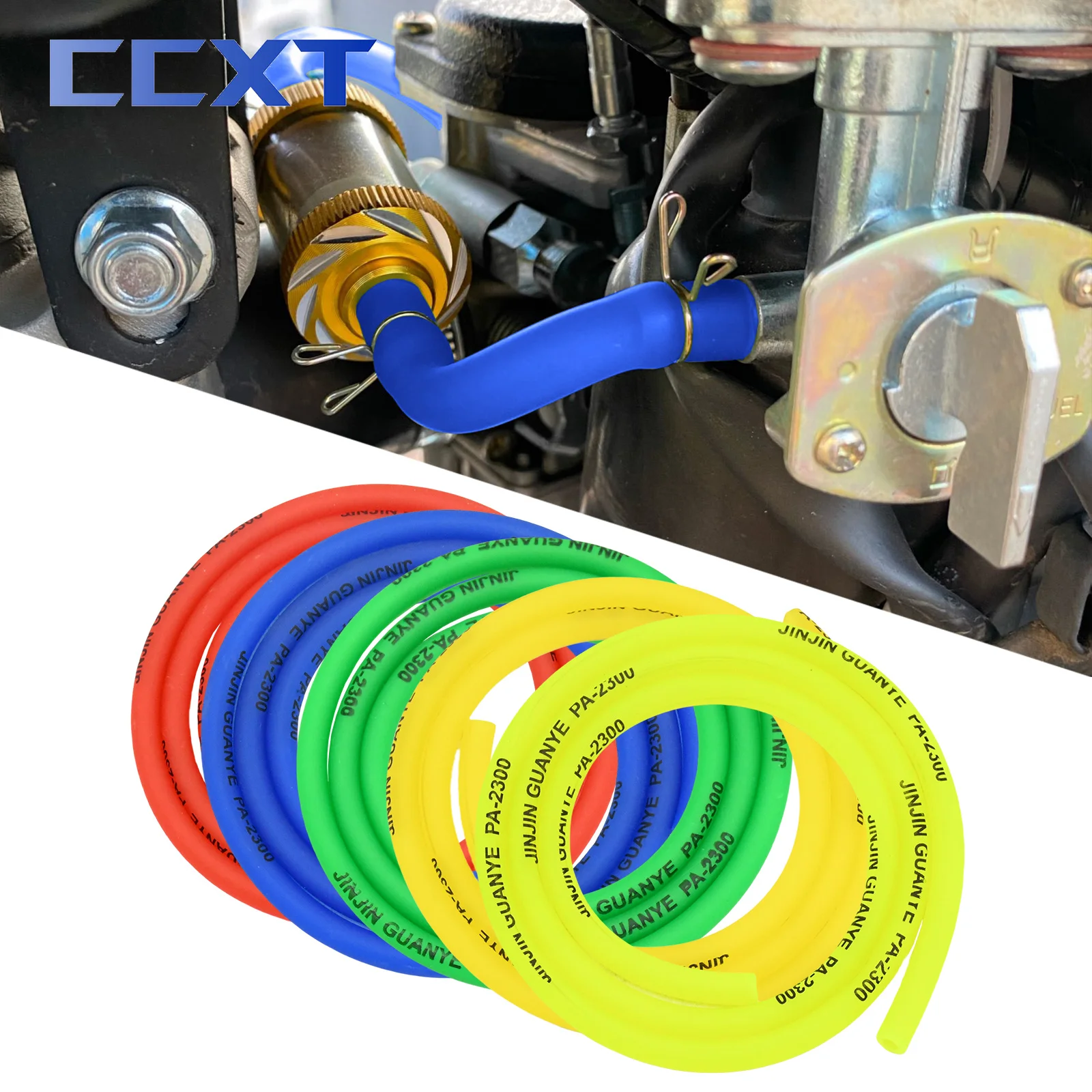 Motorcycle ATV Scooter 1M 3M 5M 5 Color Petrol Fuel Line Hose Gas Oil Pipe Rubber Soft Tube For KTM Yamaha Kawasaki Suzuki Honda