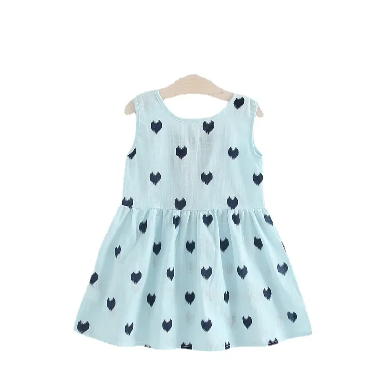 2022 Children\'s Clothing Summer New Korean Girls Love Sleeveless Backless Dress