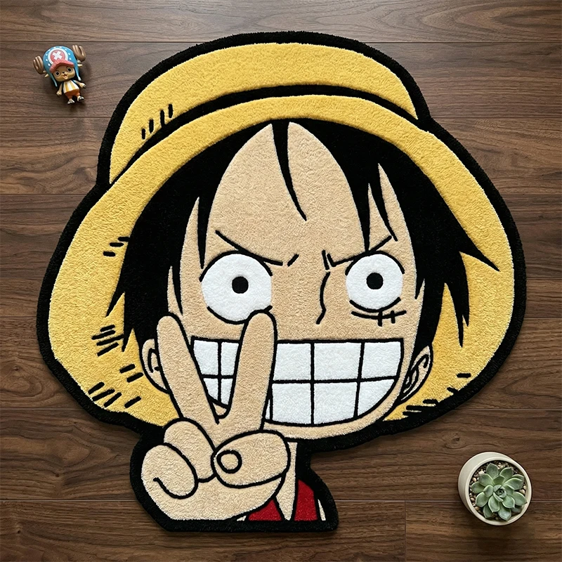

OnePiece Luffy Character Area Rug Irregular Soft Fluffy Area Carpet Non-slip Floor Mat Gaming Room Bedroom Decor Birthday Gift