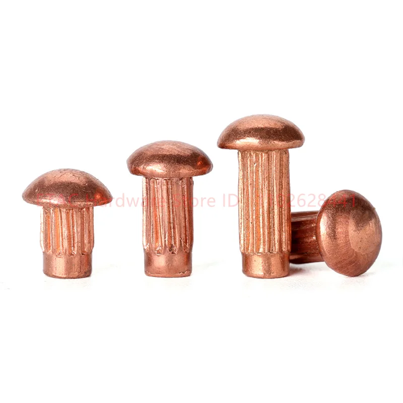 10-50pcs M2 M2.5 M3 M4 Knurled Solid Copper Rivets For Name Plate GB827
