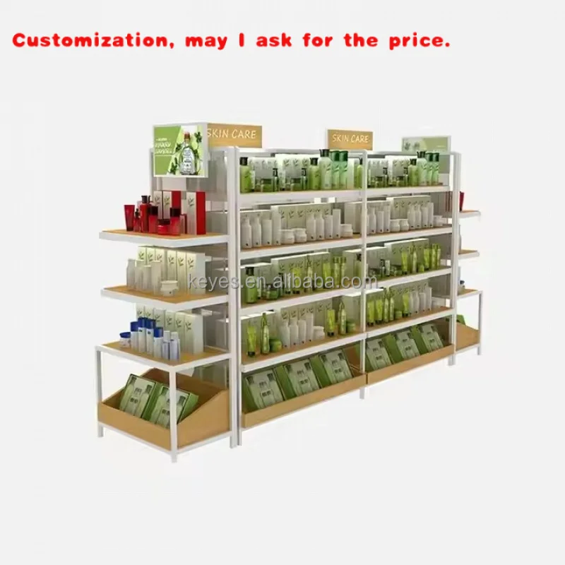 

custom.Shopping Display Racks Cosmetic Wood Shelves Retail Store Cosmetics Shop Interior Display Stands With Cosmetics Cabin