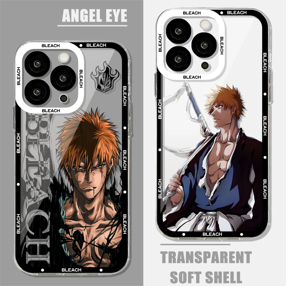 Anime Bleach Ichigo Phone Case For iPhone 15 14 13 12 Mini 11 Pro Max X XR XS 6 7 8 SE20 Plus Soft Silicone Transparent Cover