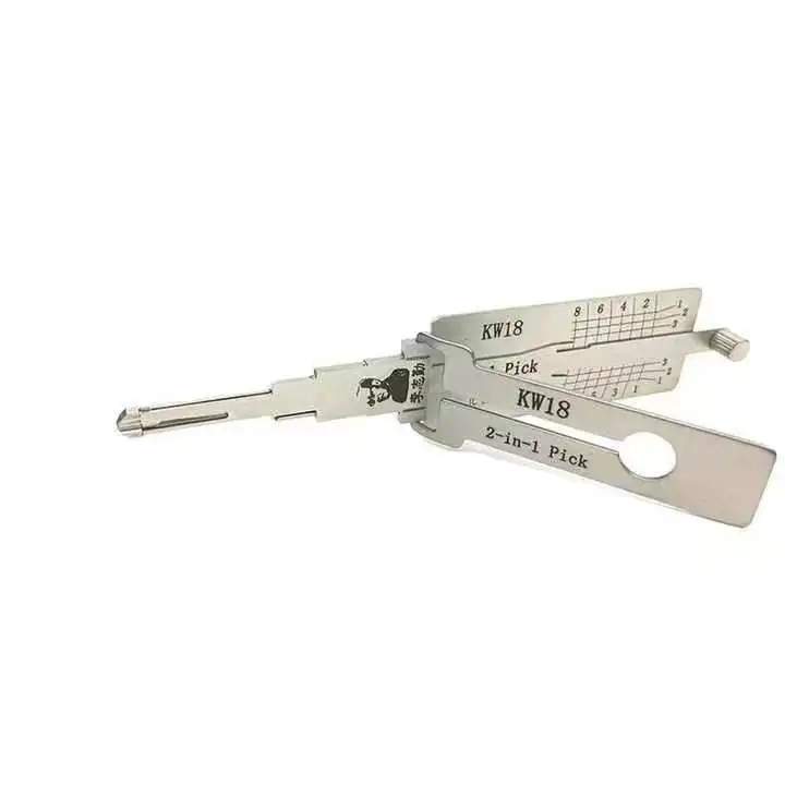 2-in-1 Auto Lock Measurement Tool, Multiple Models Stainless Steel Professional Car Lock Repair Set