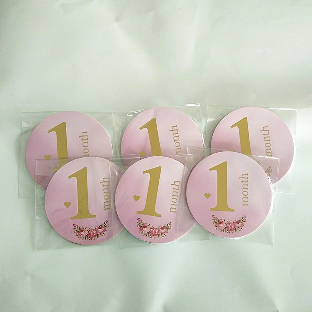 12 قطعة ملصقات معلم شهرية لتعقب نمو الطفل جولات لاصقة لدعائم التصوير الفوتوغرافي لحديثي الولادة تذكارات عطلة الرضع #6