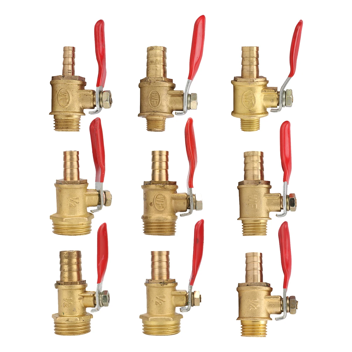 

1/8"1/4"3/8"1/2" Male Thread To 6/8/10/12mm Barbed Brass Ball Valve Pagoda Water Pipe Switch Water Heating Pneumatic Accessories