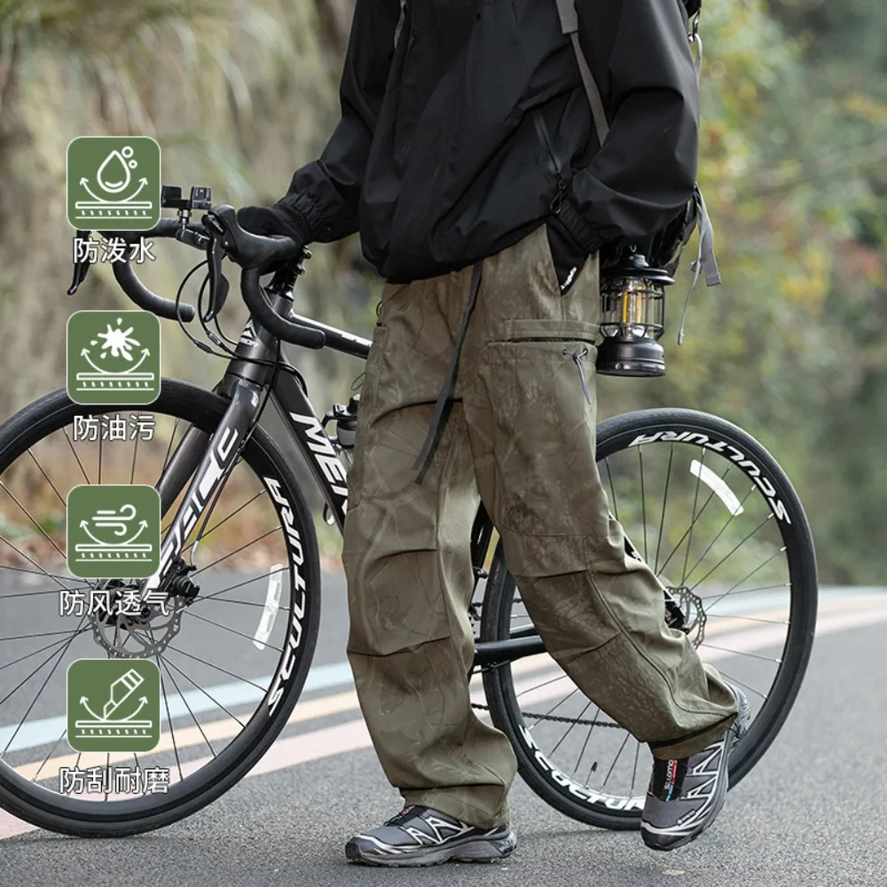 

Spring Casual Pants for Women and Men Outdoor Hiking Sports Waterproof Windproof Wear-resistant Trekking Jogger Cycling Pants