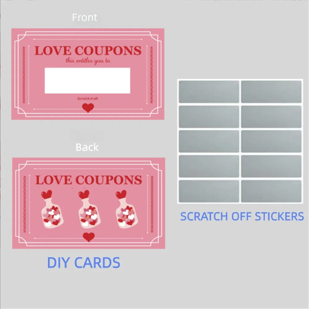 30 قطعة كوبونات الحب للخدش زوجين خدش بطاقات عيد الحب الزفاف الذكرى الهدايا الإبداعية DIY بها بنفسك بطاقة صغيرة #2