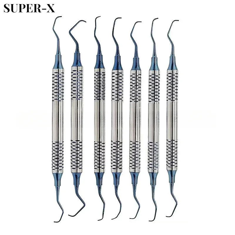 

7pcs/set Dental Tooth Cleaning Scaler Manual Set Periodontal Gracey Bone Curettes Perio Scalers Oral Care Teeth Whitening Tool