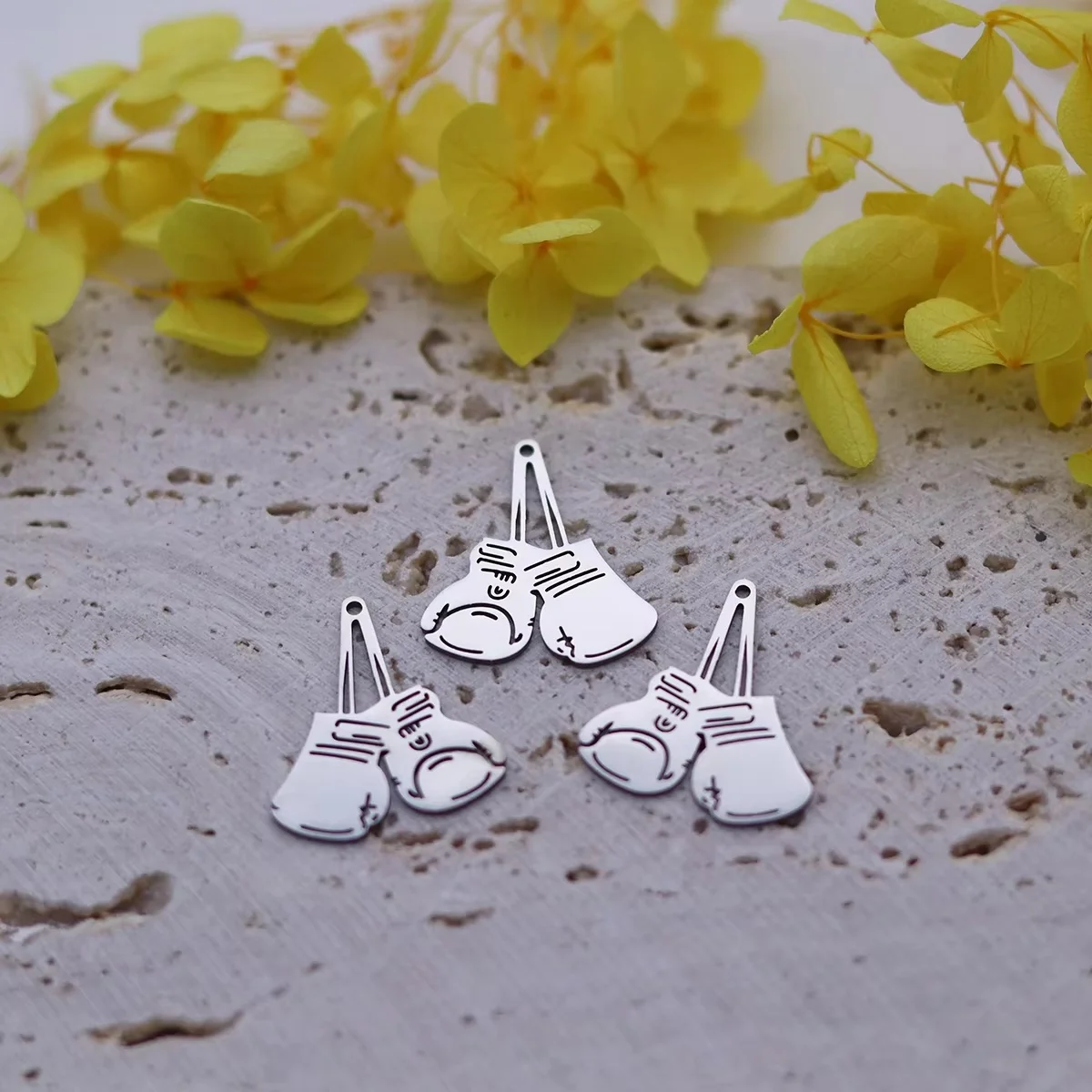 3pcs Boxing Gloves Charms Stainless Steel Sport Pendant for DIY Jewelry Making Necklace Earrings Bracelet Craft Accessories