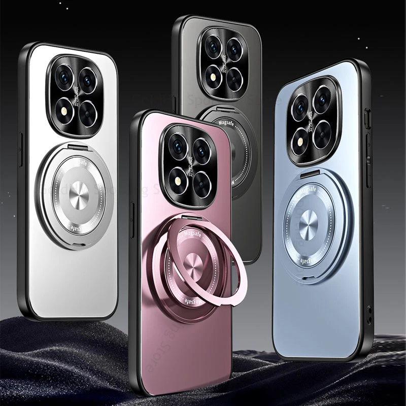For Magsafe Magnetic Matte Case For Xiaomi 15 Pro 360° Ring Kickstand Wireless Magsafing Back Cover For Mi 14 Ultra 15 Pro Capa
