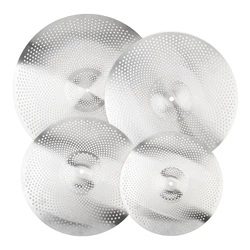 14 / 16 / 18 / 20inch Silver Drummer Practice Quiet Cymbal Low Volume Hihat Crash Ride Mute Cymbals for Drum Set