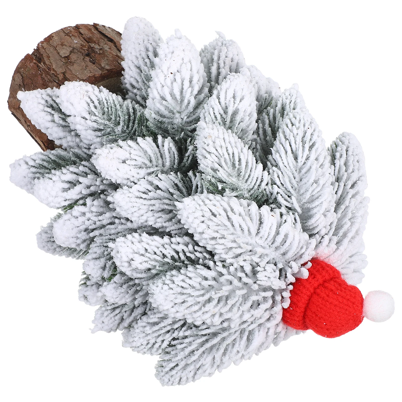 

Mini Christmas Tree 9 Inch Tabletop Artificial Pine Tree Snow Frost Finish Wooden Base Holiday Desktop Decoration