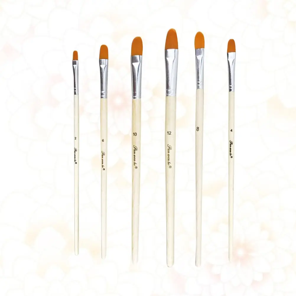 6 Pcs Micro for Painting Detail Gel Nail Polish Kit Wire Brush Make Drawing Nylon Major