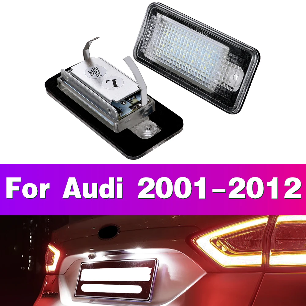 LED Car License Plate Light Bulbs Lamp Auto Accessories For AUDI A3 S3 8P A4 S4 B6 B7 8H RE A6 C6 4F S6 A8 S8 D3 4E Q7 RS4 RS6