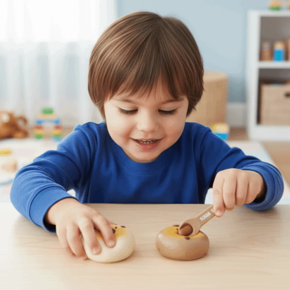 Rollenspel Gesimuleerde Ramen Voeden Panda Frieten Voedsel Voeden Keuken Brood Speelhuis Kinderen