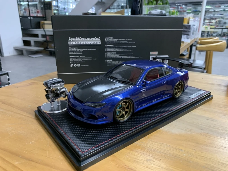 IG 1:18 For VERTEX S15 SILVIA With Engine JDM Simulation Limited Edition Resin Metal Static Car Model Toy Gift