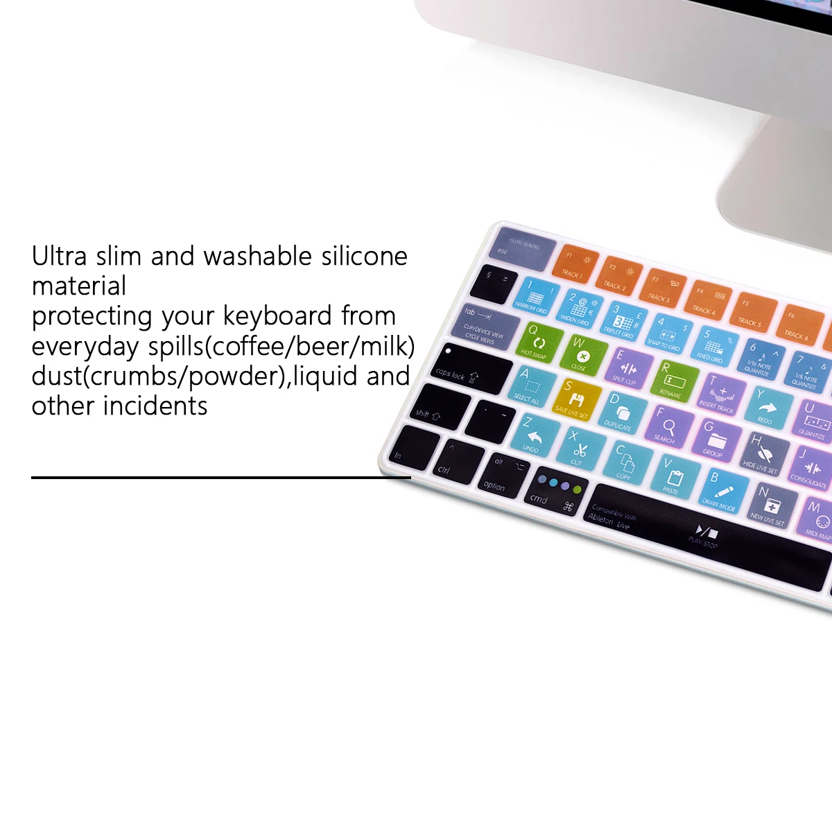 Shortcut Hotkey Silicone Keyboard Cover Skin For Apple iMac Wireless Magic Keyboard 2nd Gen MLA22LL/A Model A1644 EU Layout
