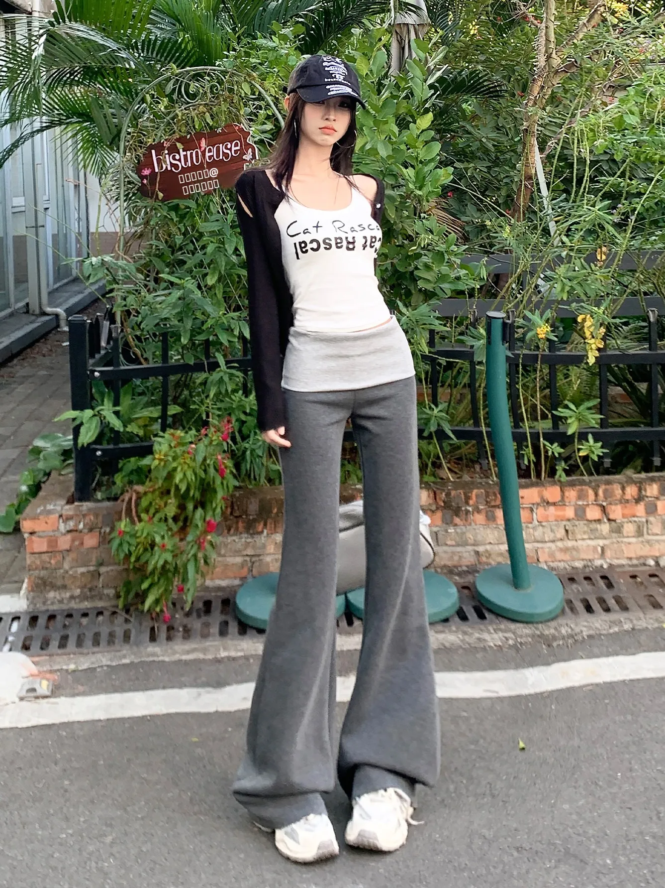 패셔너블 캐주얼 요가 팬츠 패치워크 모 투피스 슬리밍 하이웨이스트 벨보트 한국 스타일 45 50 사이즈 XS