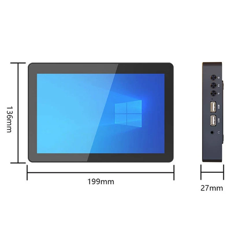 Higole F3APL 8'' Fanless Intel N3350 Mini PC Windows 10 WiFi5 4GB 64GB 2450mAh 4K Desktop Computer Touch Screen Windows Tablet