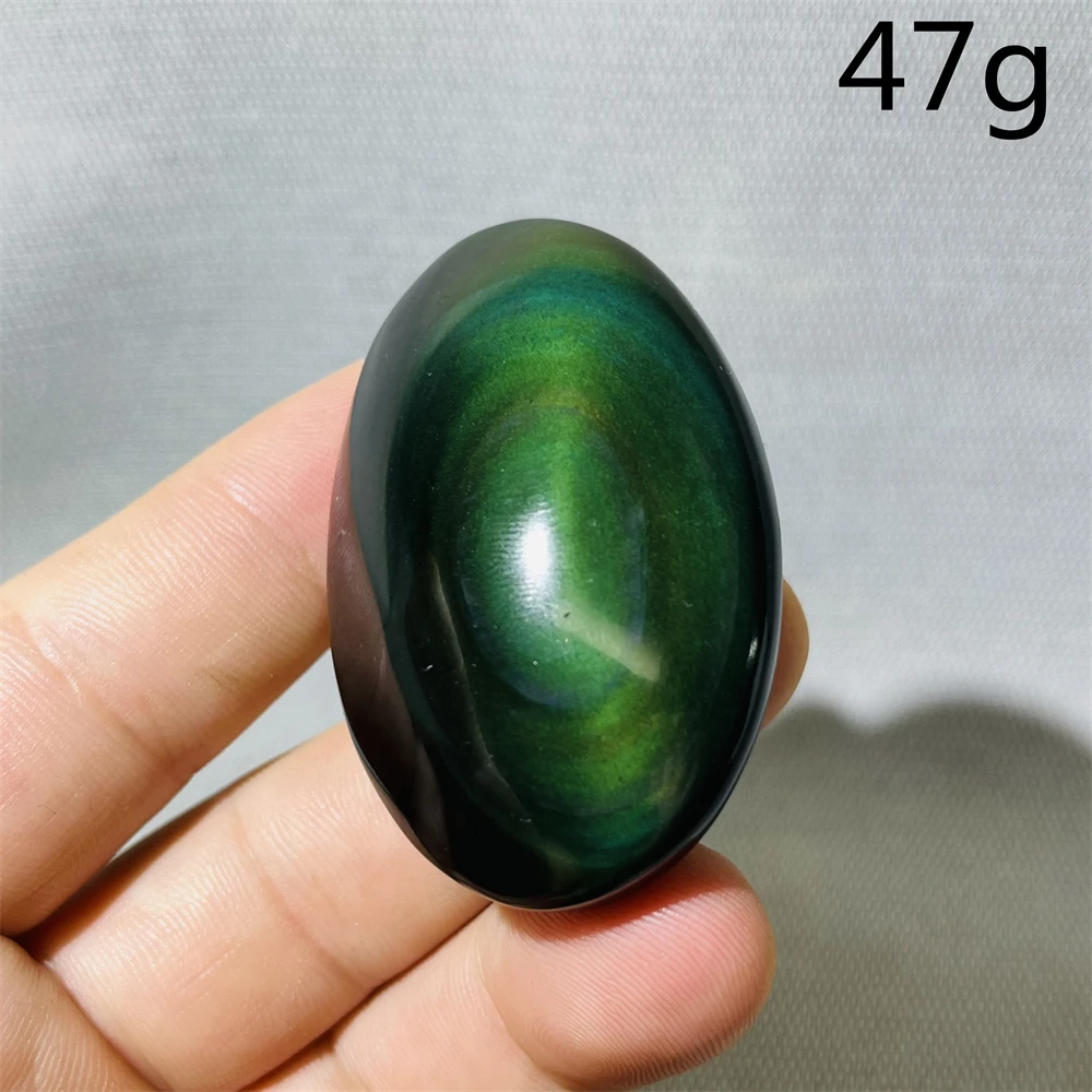Natural Gemstone Colorful Palmstone Rainbow Obsidian Hand Polished Super Energy Home Room Decor Gift Spiritual Crystal Healing