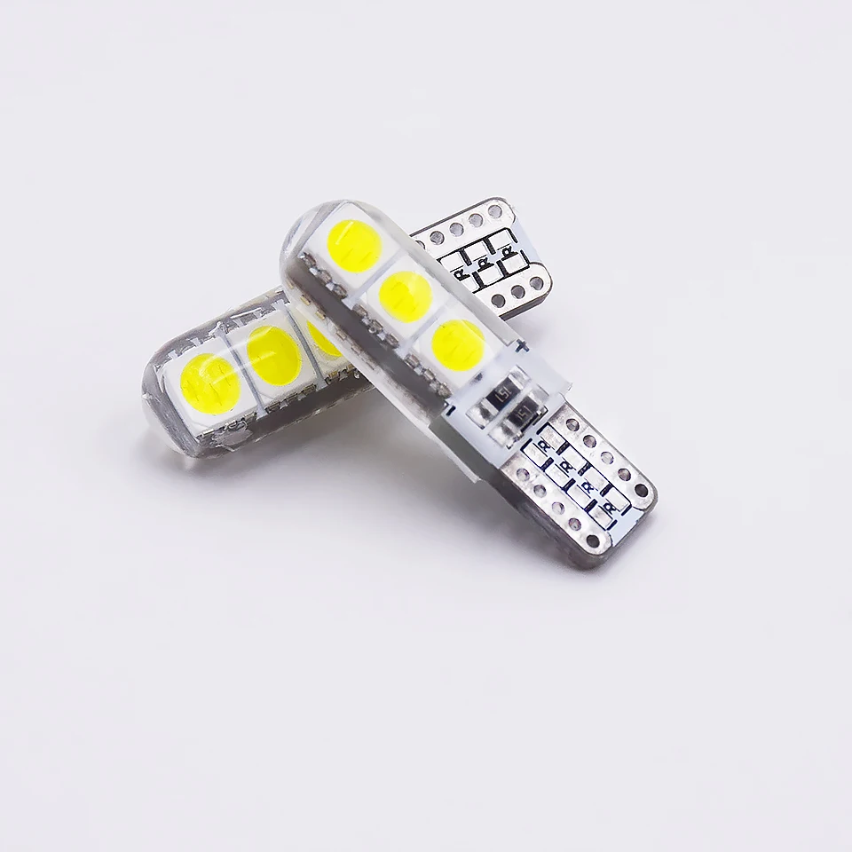 

300PCS Car Interior Dome Reading Light T10 W5W Silicone LED Bulb 5050 6SMD Auto Wedge Side License Plate Signal Lamp