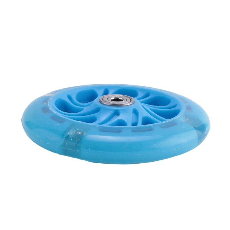 2 paia di luci LED per scooter per bambini da 120 mm ruote lampeggianti con cuscinetti ruote per scooter lampeggianti a LED anteriori/posteriori, blu