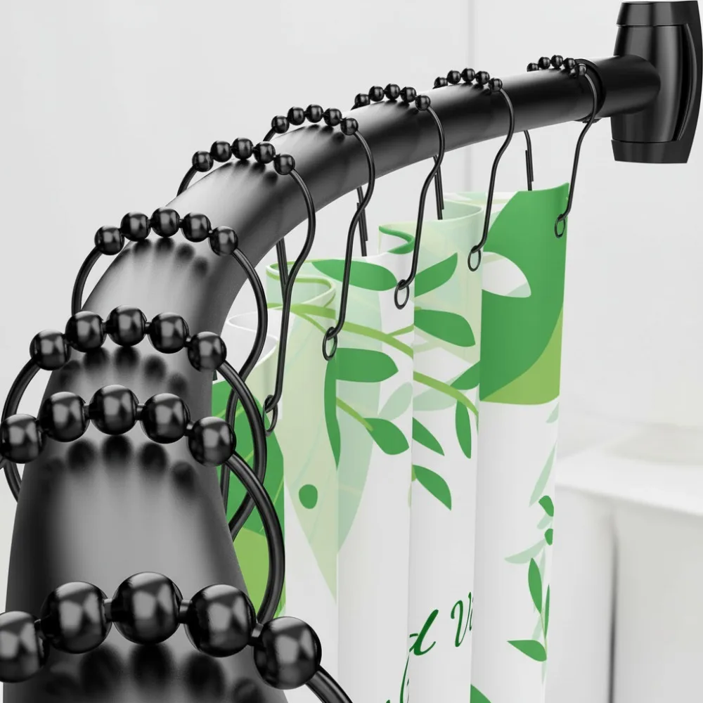

Curved Shower Curtain Rod 40-72 Inches Adjustable, Rustproof Aluminum, Extra Bathroom Space, Easy Drill Installation