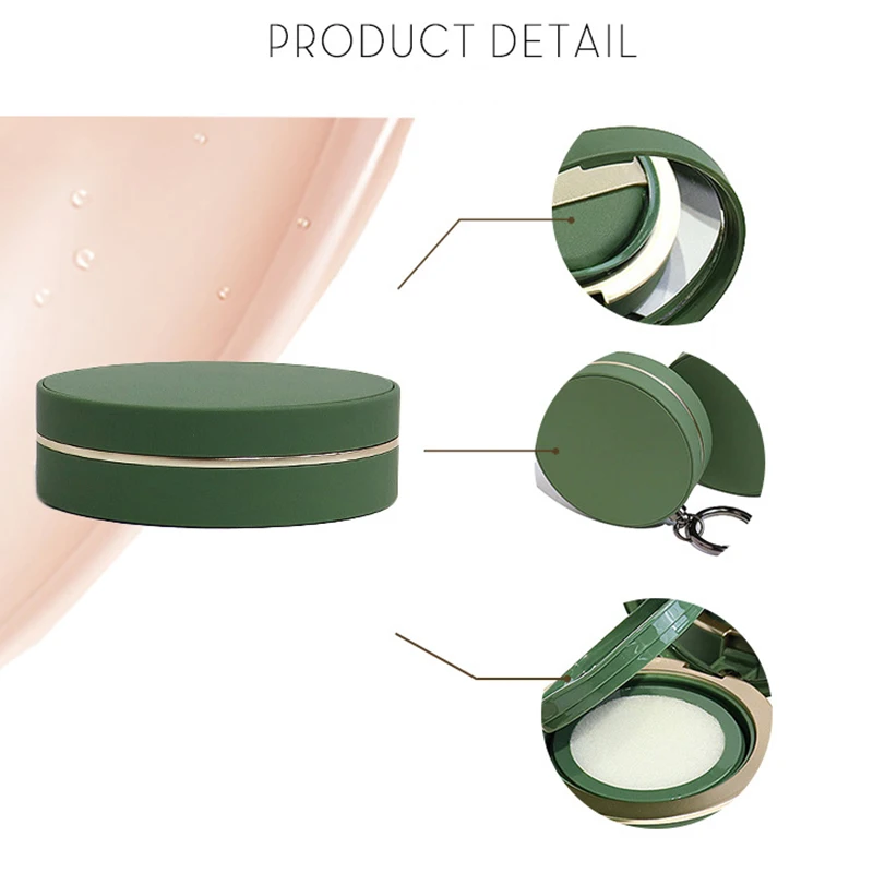 1 stücke Leere Luft Kissen Puff Box Mit Schlüsselbund Pulver Schwamm Spiegel Tragbare Reise Kosmetik Make-Up Fall Container Für Foundation