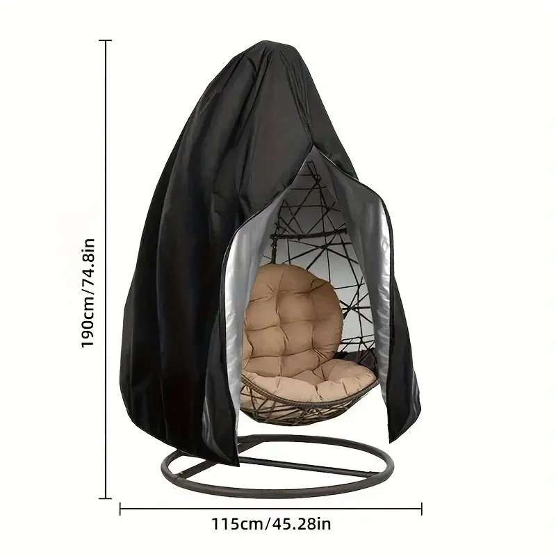 غطاء أرجوحة معلق للفناء الخارجي مع سحاب، غطاء كرسي على شكل بيضة للفناء والساحة وغطاء كرسي بيضة فردي خارجي #4