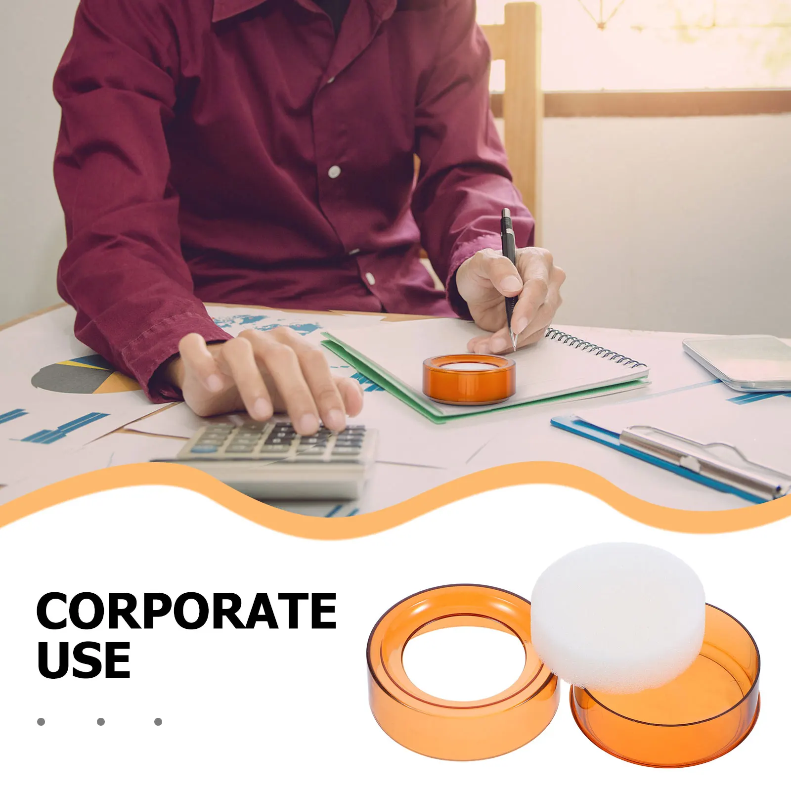 Esponja humectadora de dedos para contar dinero, humectante redondo de plástico, herramienta de manipulación de papel de escritorio, esponja humectante para la yema del dedo, 2 uds.