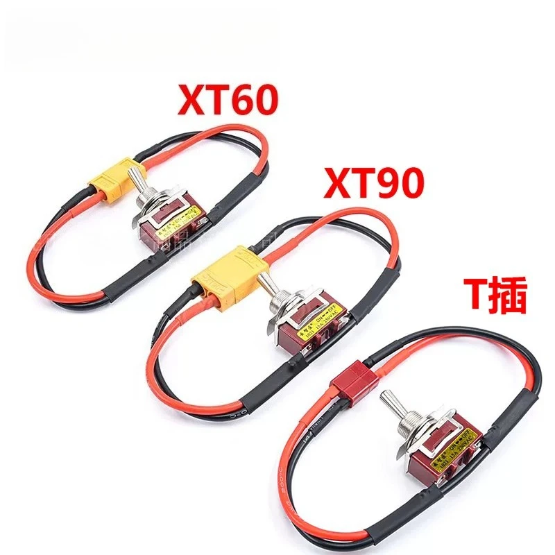 DIY model airplane battery with high current load switch and XT60, XT90, T-shaped connector plug silicone wire