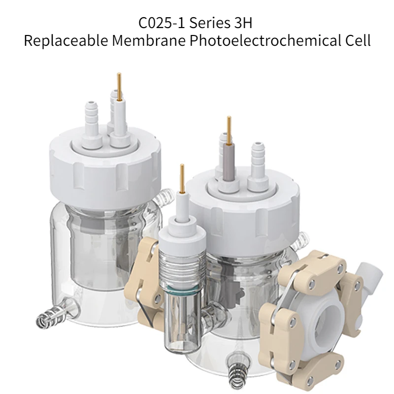 

C025-1 Series 3H Replaceable Membrane Photoelectrochemical Cell High Tensile Silicon Glass Electrochemical Experiment