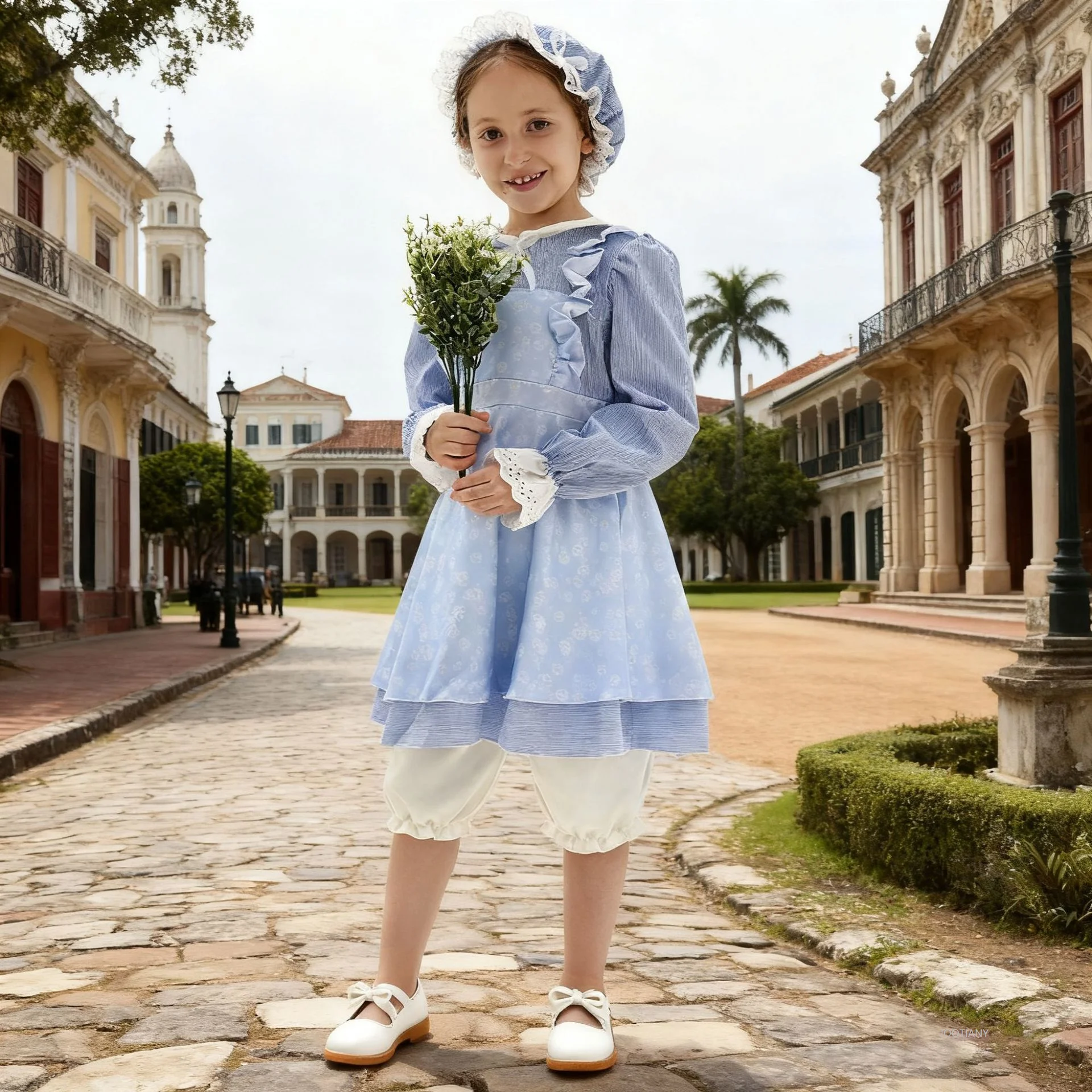 

Carnival Party Girl Colonial Role-playing Costume Children's Cute Pastoral Style Dress School Drama Stage Performance Set 2026