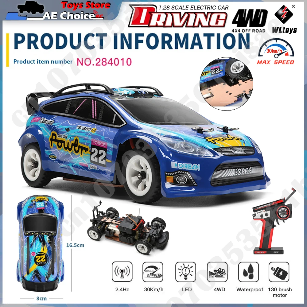 Wltoys 284010 1/28 Mini RC Car 2.4G Remote Control 4WD LED Light Racing Drift Car K989 K969 Upgrade Toy Car Gift for Children