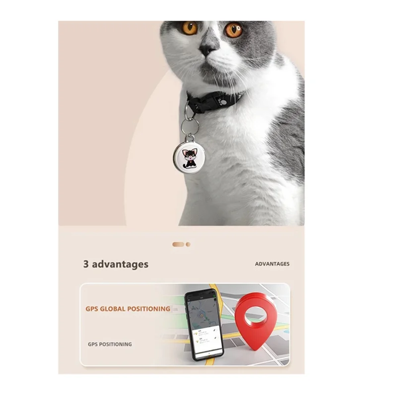 ABDE-Pet アンチロスト GPS トラッカー Bluetooth スマートウェアラブル防水ロケーターリアルタイム追跡首輪検索デバイス