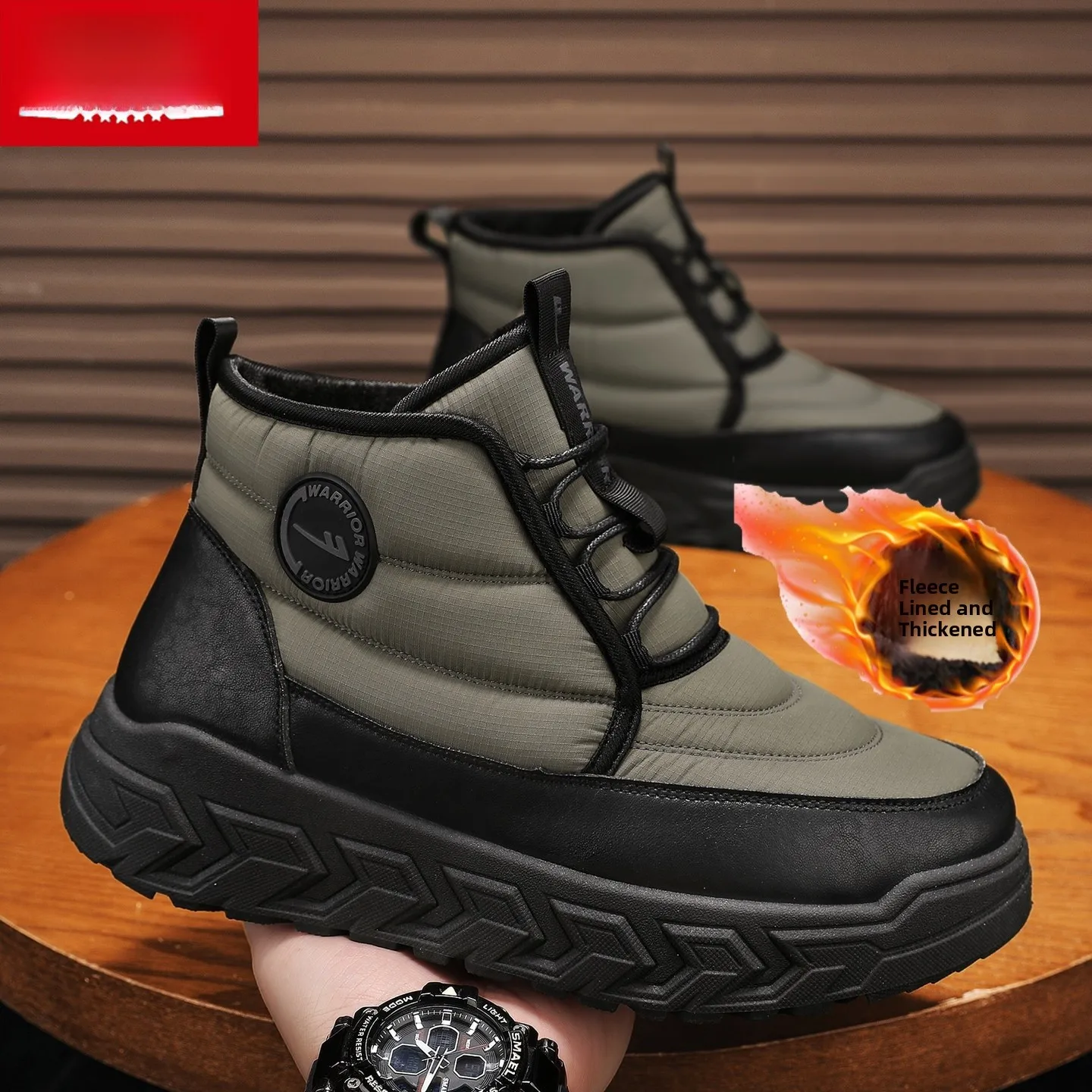 

Warm Fce Lined Thiened Casual Outdoor Snow Boots for Youth Anti Slip Travel Leisure Winter Cotton oes round Toe Flat Heel