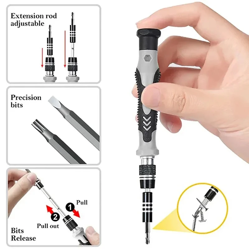 Huishoudelijke 45 In 1 Magnetische Schroevendraaierset Voor Nauwkeurig Onderhoud Van Telefoons Horloges En Camera 'S