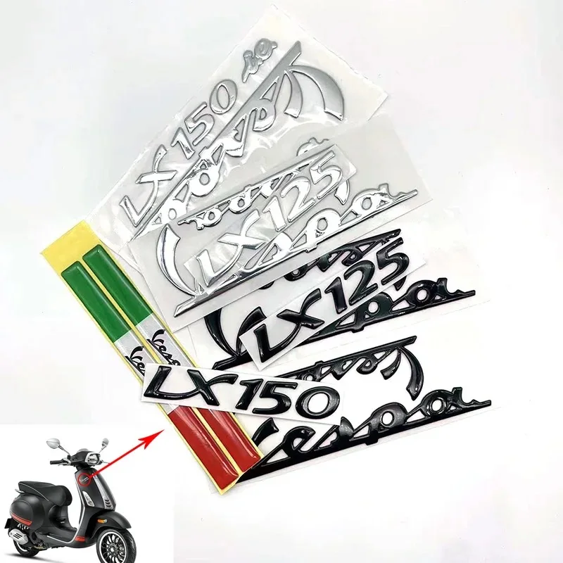 Pegatinas de emblema de motocicleta 3D Italia para PIAGGIO Vespa GTS300 LX125 LX150 125 150 ie Sprint Primavera 300 LX LXV Vespa Letters