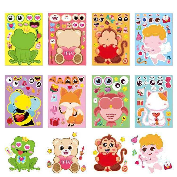 

8 Sheets Cute Cartoon Kid Animal Decoration Washi Scrapbooking Stickers For Journaling Scrapbook DIY Arts Crafts Boys Girls Gift