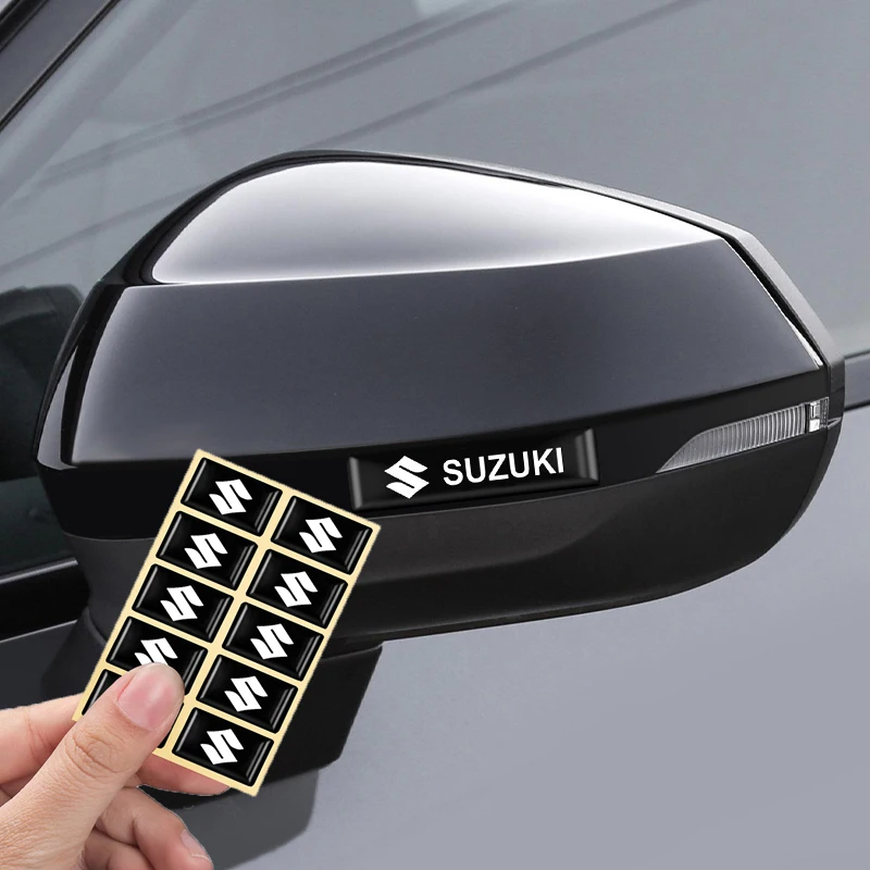 10Pcs Suzuki 3D Car Logo Badge Stickers Steering Wheel Audio Dashboard Decal Accessories For Grand Jimny Vitara Swift SX4 Alto