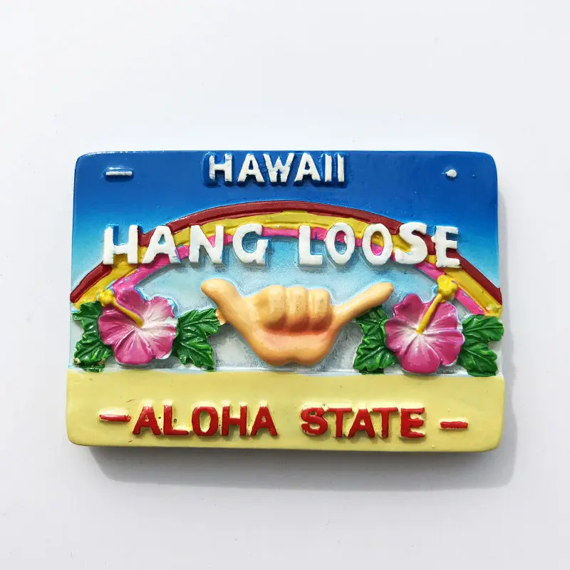 

Hawaiian magnet refrigerator sticker travel commemorative decorative crafts American resin 3D painted home ornament