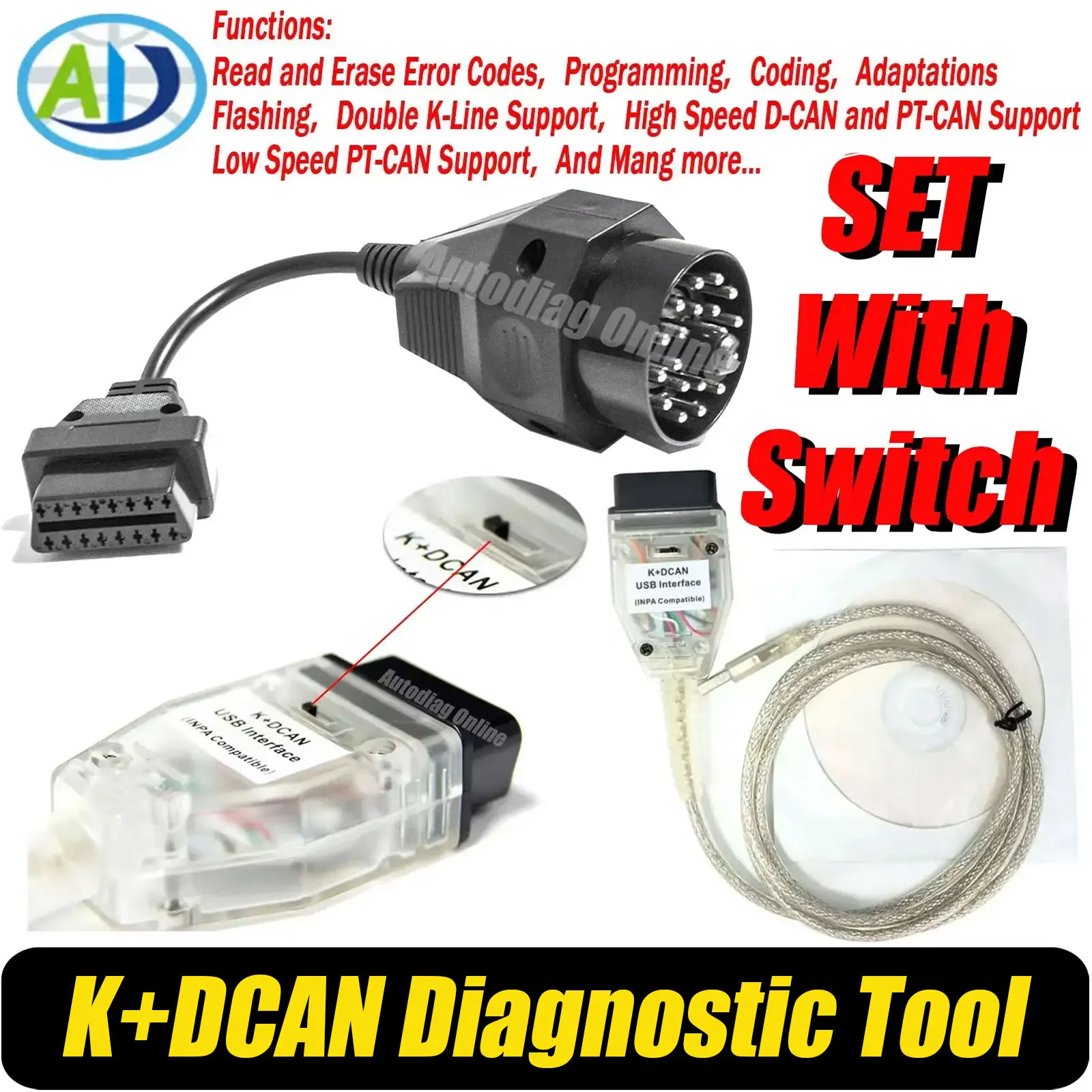 

Диагностический инструмент OBD2 для автомобилей E39, E38, E53, X5, Z3, E36, E46 с чипом ATMEGA162 FT232RL, диагностический сканер K+DCAN для INPA.