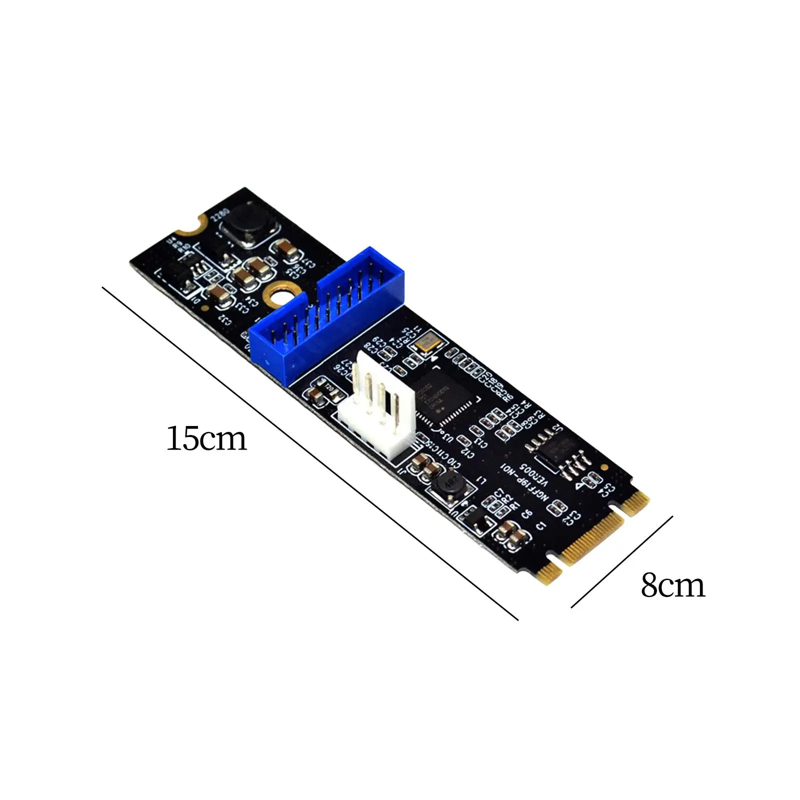 M.2 NGFF NVMe to USB 3.0 19Pin Expansion Card Supplies 4Pin Power Supply