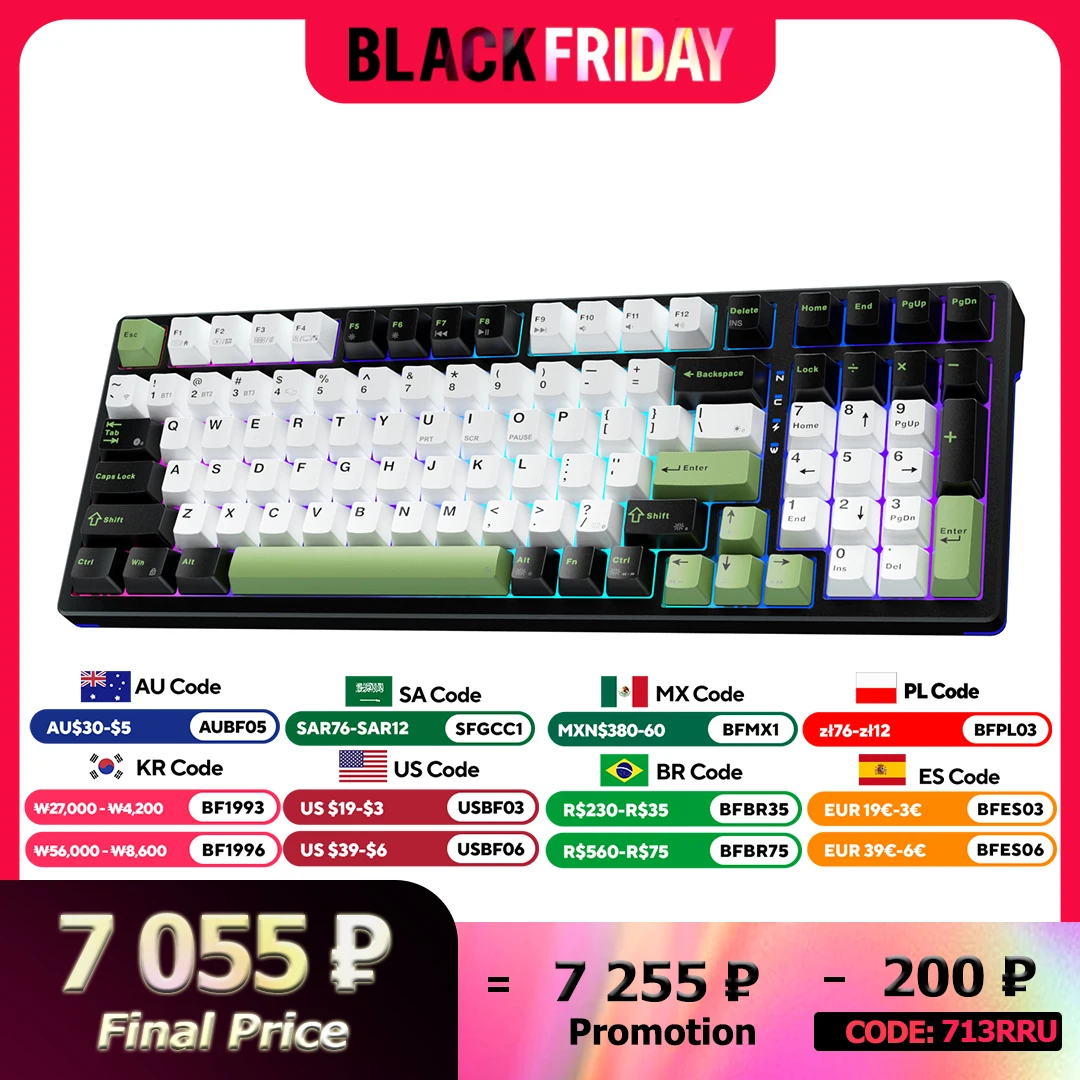 AULA F98X Magnetic Switch Gaming Mechanical Keyboard 3/5 Pin Hotswap RGB Customized PBT Keycaps Adjustable Trigger for E-Sports