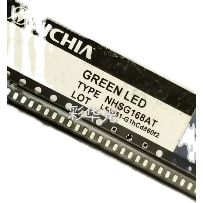 50 قطعة/NHSG168AT 1.6X0.8 مللي متر (0603) أخضر زمردي، سيراميك PLCC2 SMD LED